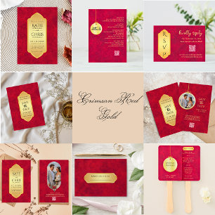 Elegant Crimson Guld Luxury Royal Bordsnummer