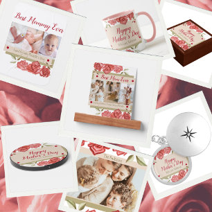 Bästa Mamma någonsin Foto Collage Namn Mors dag Ki T Shirt