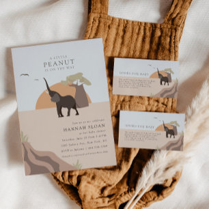 En liten jordnöt   Boho Safari Öken Baby Shower Inbjudningar