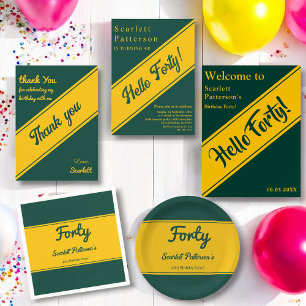 Elegant Luxury Grönt and Guld Chic Birday Tack Kort
