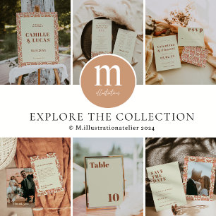 Retro 70-talets inspirerade Bröllop-informationsko OSA Kort