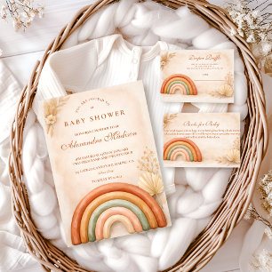 Boho Neutral Regnbåge Babyfest Pappersservett