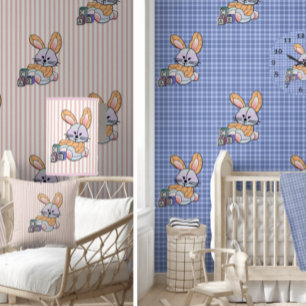 Personlig Blue Play Nursery Art - Bunny Mugg