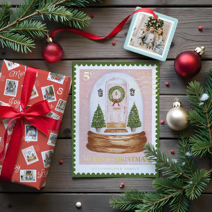 Roligt Foton i julfamiljen Postage Frimärke Julgransprydnad Keramik