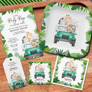 Jungle Safari Drive by Baby Shower-inbjudningar