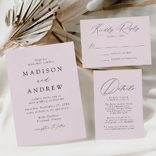 Modern Elegant Lavendel QR-kod Bröllop Inbjudan Vykort