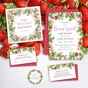 Berry Sweet Strawberry Ram Baby Shower Inbjudningar