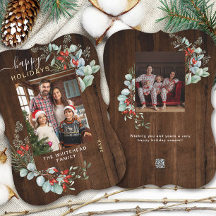 Merry Married Greenery Watercolor Photo Wood Julgransprydnad Keramik