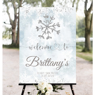 Snowflake Winter Baby Shower Gåvor Etiketter