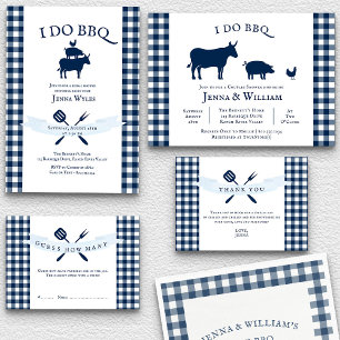 Jag gör BBQ-Vintagen Möhippa av Blue Gingham Inbjudningar