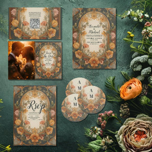 Antique Blommigt Art nouveau Bröllop