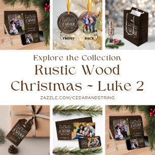 Rustic Wood jul Bible Verse Helgdag Photo Julkort