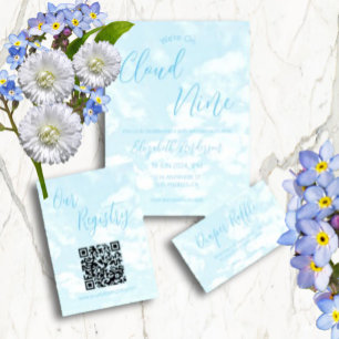 Vi är på Cloud Nine Baby Shower Inbjudningar