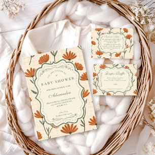 Varmt Wildflower Baby Shower Blöja-Raffel Tilläggskort