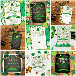 Little Shamrock St. Patrick Day Baby Shower Inbjudningar