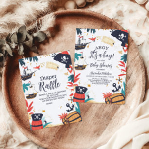Ahoy dess Pirat Frakt Nautical Baby Shower Pappersservett