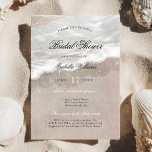 Sjöstjärnor och Skal Tropisk Strand Bröllopsdusch Poster