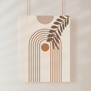 Regnbåge och sol, Boho Abstrakt Geometrisk Konst Fototryck