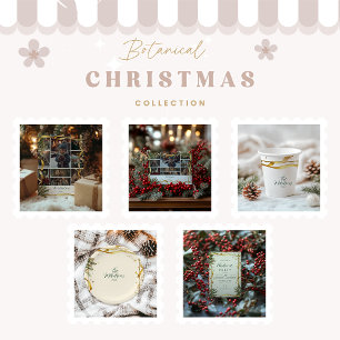Guld Ribbon Rustic jul Party Inbjudningar