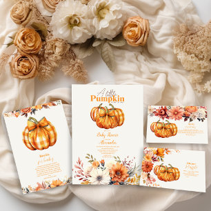 En liten Pumpkin Fall Blommigt Baby Bokar för Baby Tilläggskort
