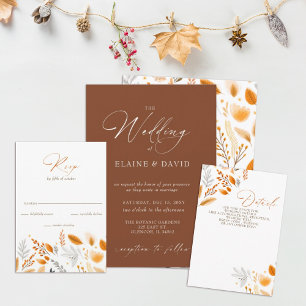 Terracotta Modern Script Elegant Fall Wedding Runt Klistermärke