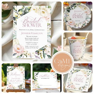 Boho Blommigt Ram Möhippa Brunch Möhippa Brunch Inbjudningar