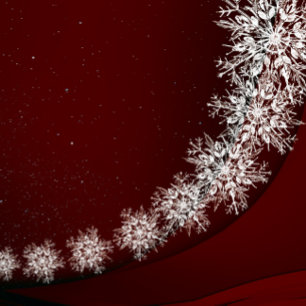 Jul Party Crystal Snöflingor Red Rustic OSA Kort
