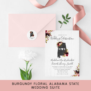 Alabama State Rustic Magnetic Wedding bjudande Magnetisk Inbjudningskort