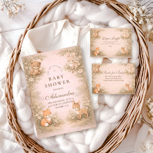 Vintage Skogs Djur Baby Shower Pappersservett