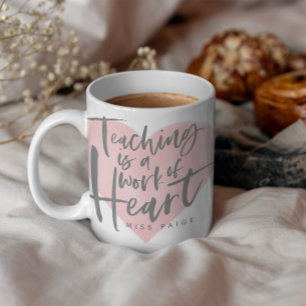 Lärarpresenterat vattenfärgshjärta kaffemugg