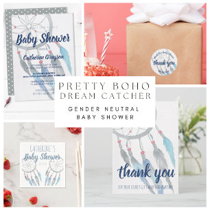 Boho Tribal Dreamcatcher Baby Shower-inbjudan Inbjudningar