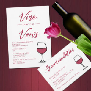 Vino före Möhippan Vows Inbjudningar