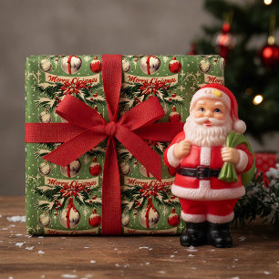 Retro Vintage-jul: Mid Century Yuletide Presentpapper