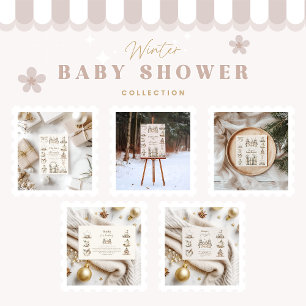 Neutralt jul Collage Baby Show Diapper Raffle Tilläggskort