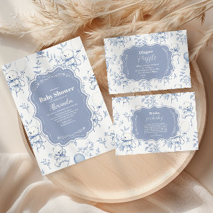 Toile De Jouy Bear Baby Shower Pappersservett