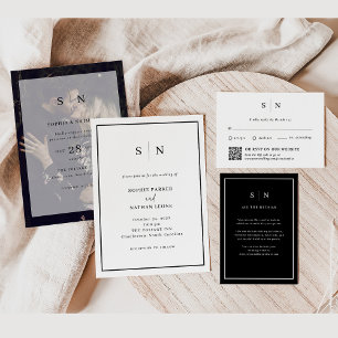 Minimal och Chic   Traditionell kod och QR-kod OSA Kort