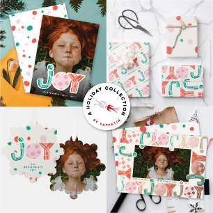 Fet chunky Geometric Joy Colorful Modern Photo Helg Vykort