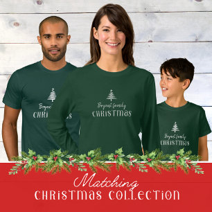 Unisex Anpassningsbar-familjen Julgran grönt T Shirt