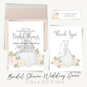 Blommigten Watercolor Ro Bride Bröllop Dress Magnet