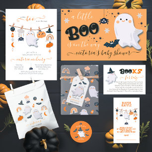Halloween Ghost Mobile Baby Shower Poster