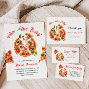 Den moderna italienska babystövlden Pizza Party i  Inbjudningar