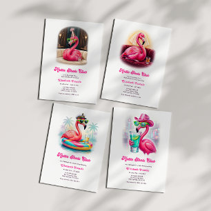 Het rosa klubb rolig rosa flamingo möhippa inbjudningar