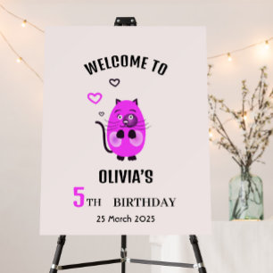 Cute lilac cat-inbjudan inbjudningar