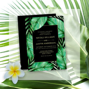 Vibrant Tropical Foliage Bröllop Information Inbjudningar