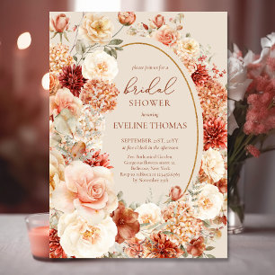 Boho terracotta burgundy blommigt eucalyptus Möhip Inbjudningar