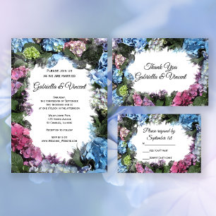 Hydrangea Flowers Bröllop OSA Response Kort