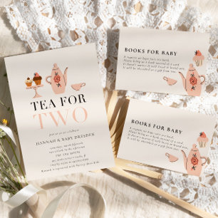 Tea for Two   Babykläder för Tea Party Inbjudningar