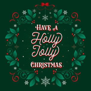 Ha ett Holly Jolly-julkort Helg Vykort