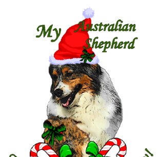 Julgåvor från australian shepherd helgkort
