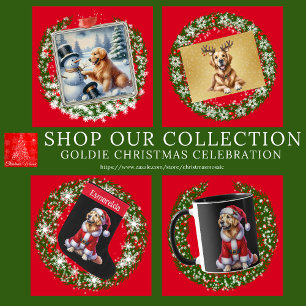 Anpassningsbar Golden Retriever-Julpaketet Stor Julstrumpa